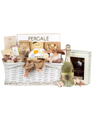 Zestaw Whisky Woodford 2 - Ekskluzywny Kosz Delikatesowy z Whisky i Prosecco