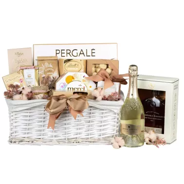 Zestaw Whisky Woodford 2 - Ekskluzywny Kosz Delikatesowy z Whisky i Prosecco