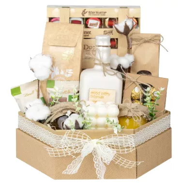 Zestaw Miód Pitny 8 – Prezent z Miodem Pitnym, Kawą i Pralinkami