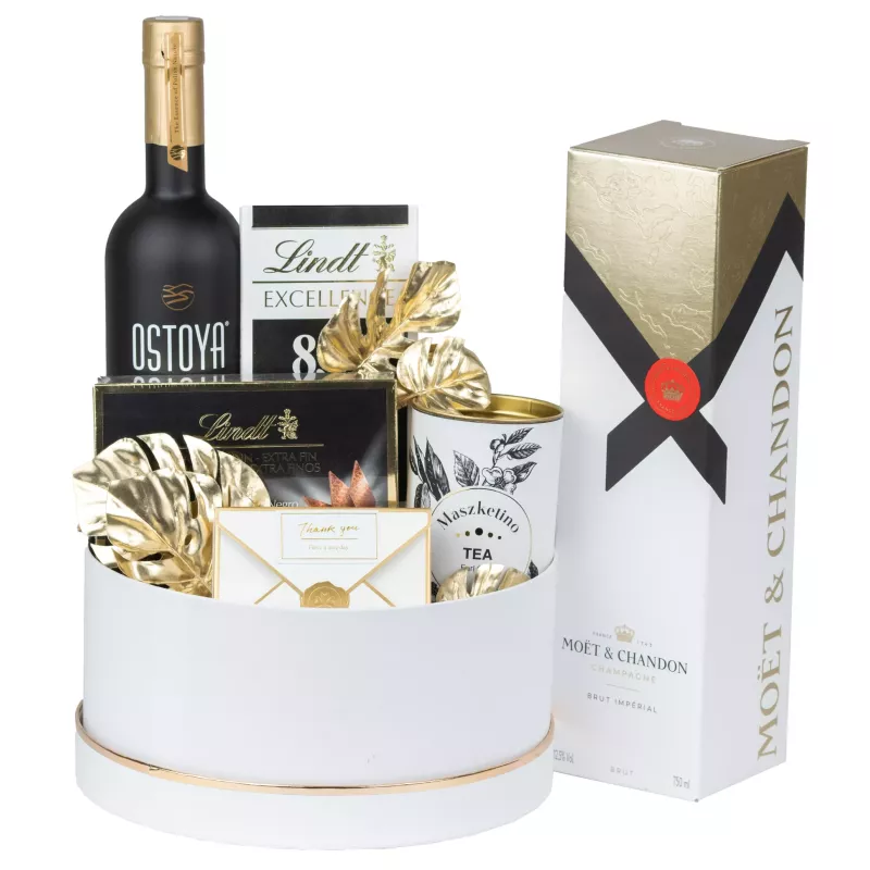 Zestaw Szampan i Wódka 18 – Ekskluzywny Prezent z Szampanem Moët i Wódką Ostoya