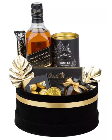 Zestaw 24 – Elegancki Prezent z Whisky Johnnie Walker i Zamszowym Pudełkiem