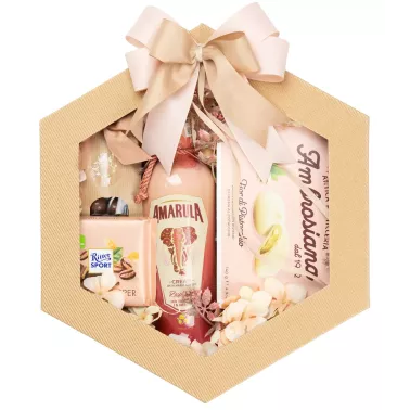 Zestaw Likier Amarula 29 – Słodki Prezent z Likierem Amarula Malina i Czekoladowymi Przysmakami