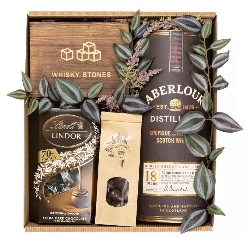 Zestaw Whisky 30 – Ekskluzywny Prezent z Whisky Aberlour 18YO i Akcesoriami