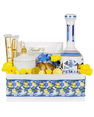 Zestaw 32 – Oryginalny Prezent z Brandy Metaxa Grande Fine i Wykwintnymi Słodyczami