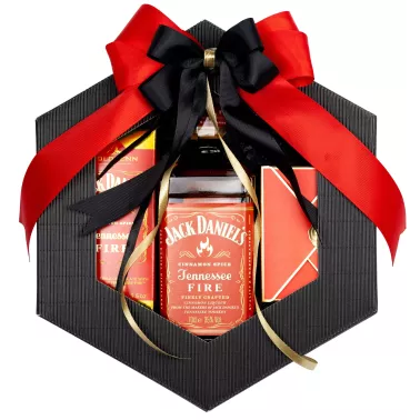 Zestaw Whisky i Cygaro 44 – Męski Prezent z Whisky Jack Daniel’s Fire, Cygarem i Pralinami