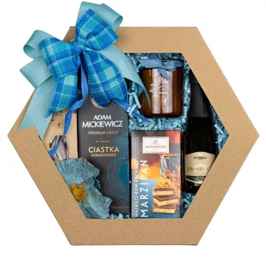 Zestaw Likier Prosecco 47 – Kobiecy Prezent z Likierem Kokosowym, Prosecco i Świecą