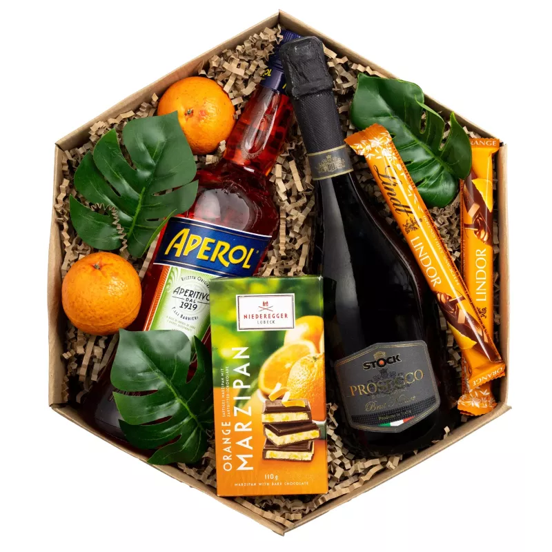 Zestaw Aperol Prosecco 50 – Letni Prezent z Aperolem, Prosecco i Czekoladą
