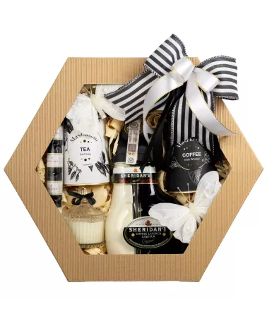 Zestaw Likier Kawa i Świeca 51 – Delikatny Prezent z Likierem Sheridans, Kawą i Świecą