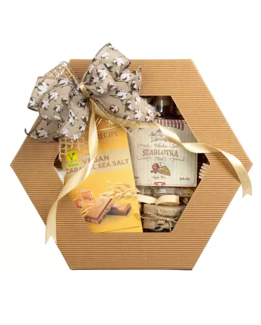 Zestaw Nalewka i Miód 52 – Drobny Prezent z Nalewką Szarlotka, Miodem i Czekoladą