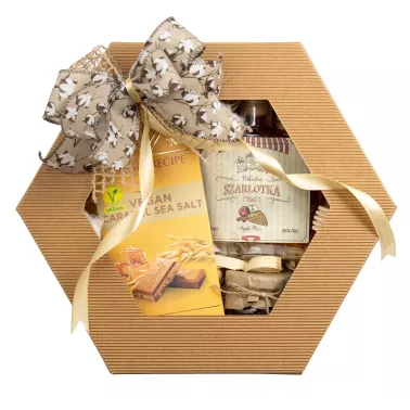 Zestaw Nalewka i Miód 52 – Drobny Prezent z Nalewką Szarlotka, Miodem i Czekoladą