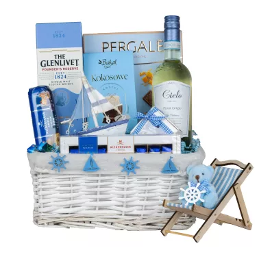 Zestaw Whisky Wino Miś 62 – Prezent z Whisky Glenlivet, Winem Cielo i Eleganckimi Dodatkami