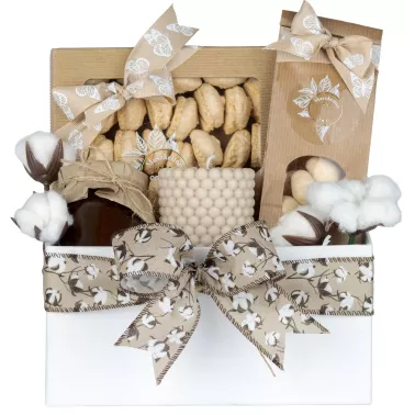 Zestaw Miód i Migdały 64 – Przytulny Prezent z Miodem, Ciasteczkami i Świecą Sojową