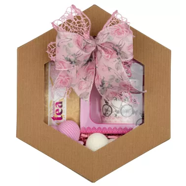 Zestaw Herbata i Kubek 69 – Relaksujący Prezent z Herbatą, Świecami i Porcelanowym Kubkiem