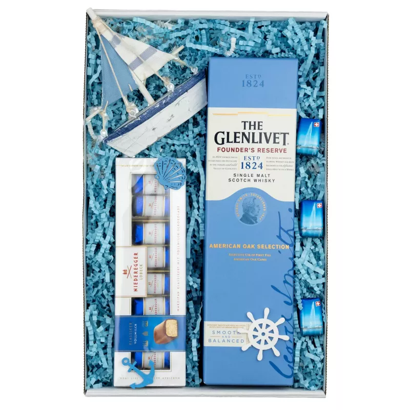 Zestaw Pralinki i Whisky 74 – Elegancki Prezent z Whisky Glenlivet i Pralinami