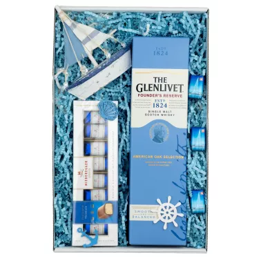 Zestaw Pralinki i Whisky 74 – Elegancki Prezent z Whisky Glenlivet i Pralinami
