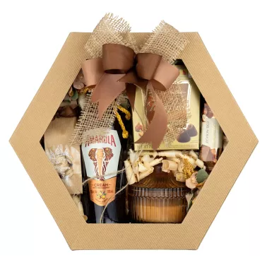 Zestaw Likier i Trufle 84 – Kremowy Prezent z Likierem Amarula, Truflami i Kryształową Świecą