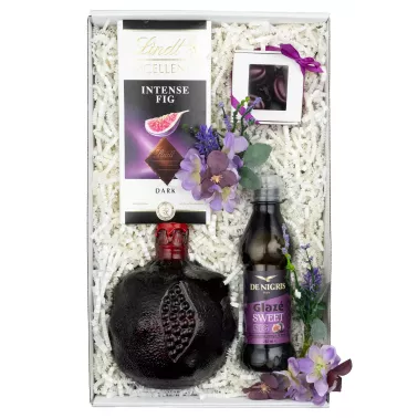 Zestaw Wino i Krem Balsamiczny 103 – Oryginalny Prezent z Winem Granatowym, Czekoladą i Kremem Balsamicznym