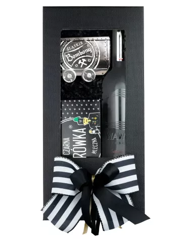 Zestaw Wódka i Cukierki Śląskie 105 – Klasyczny Prezent z Wódką Wawel, Czarną Krówką i Śląskimi Bombonami