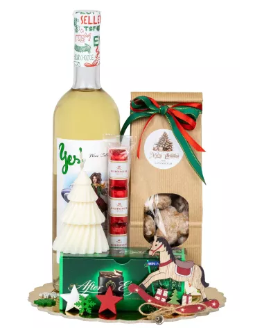 Zestaw Świąteczny Wino i Świeca 132 – Elegancki prezent na Boże Narodzenie