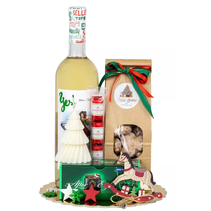 Zestaw Świąteczny Wino i Świeca 132 – Elegancki prezent na Boże Narodzenie