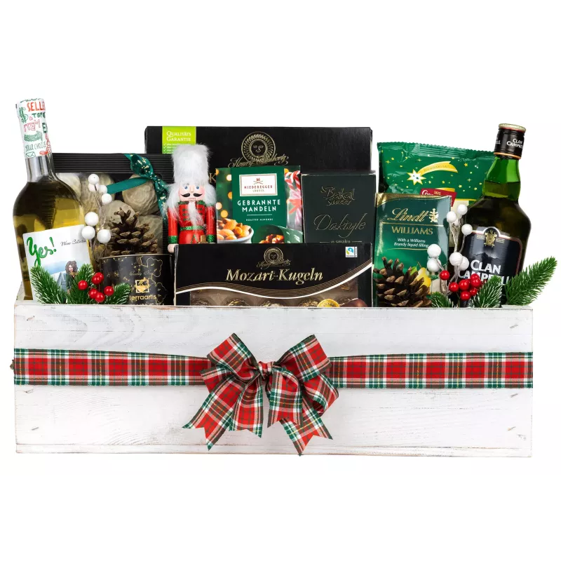 Zestaw Świąteczny  Whisky, Wino i słodycze 159 – Idealny Prezent Świąteczny