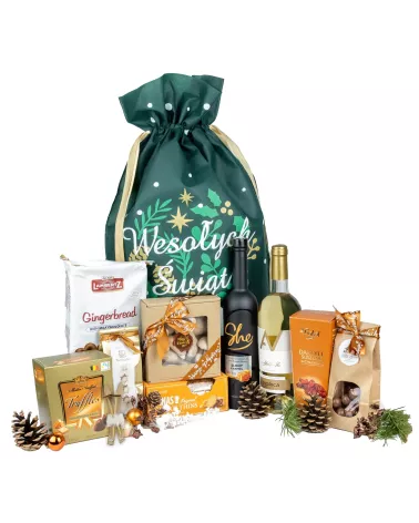Worek Świąteczny Likier i Wino 171 - Prezent Firmowy na Boże Narodzenie