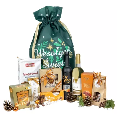 Worek Świąteczny Likier i Wino 171 - Prezent Firmowy na Boże Narodzenie