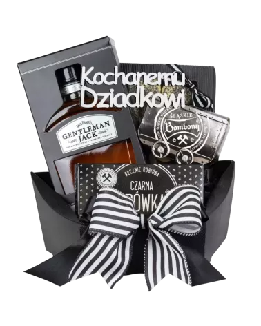 Zestaw dla Dziadka Whisky - Prezent dla Dziadka z Whisky Jack Gentleman i Słodyczami