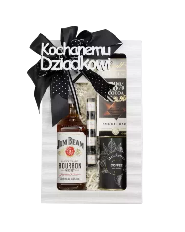 Zestaw dla Dziadka Jim Beam - Klasyczny Prezent dla Dziadka z Whisky, Kawą i Słodyczami