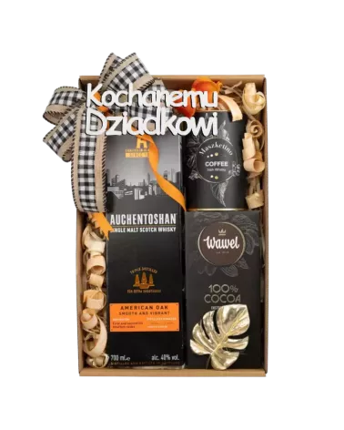 Zestaw dla Dziadka Whisky i Kawa - Elegancki Zestaw Prezentowy dla Dziadka z Whisky Auchentoshan