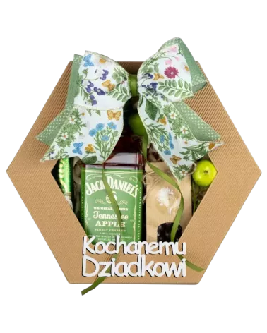 Zestaw dla Dziadka Whisky Apple - Elegancki Zestaw Prezentowy dla Dziadka z Whisky Jack Daniels Apple