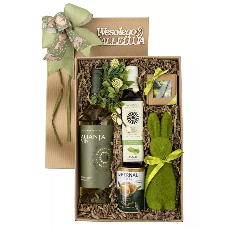 Zestaw Wielkanocny Oliwa 190 - Gotowy Prezent Wielkanocny z Oliwą i Oliwkami